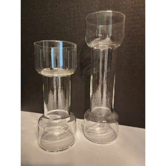 Vtg Creative Glass Flameglow Candleholders NOS -ONLY TWO HOLDERS LARGE & MEDIUM - Picture 2 of 4